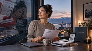 Efectus Suisse seriös oder unseriös? Frau mit Monatsplan statt neuer Kreditangebote